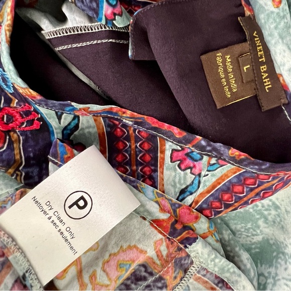 * New Anthropologie Vineet Bahl Prudence Blouse Top Embroidered Paisley Floral L - Picture 10 of 10